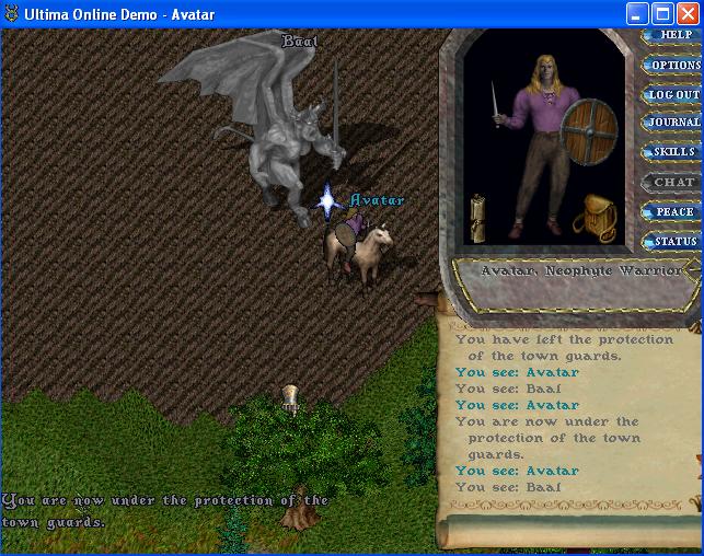 Baal attacks the Avatar riding a horse in the Ultima Online Demo.jpg